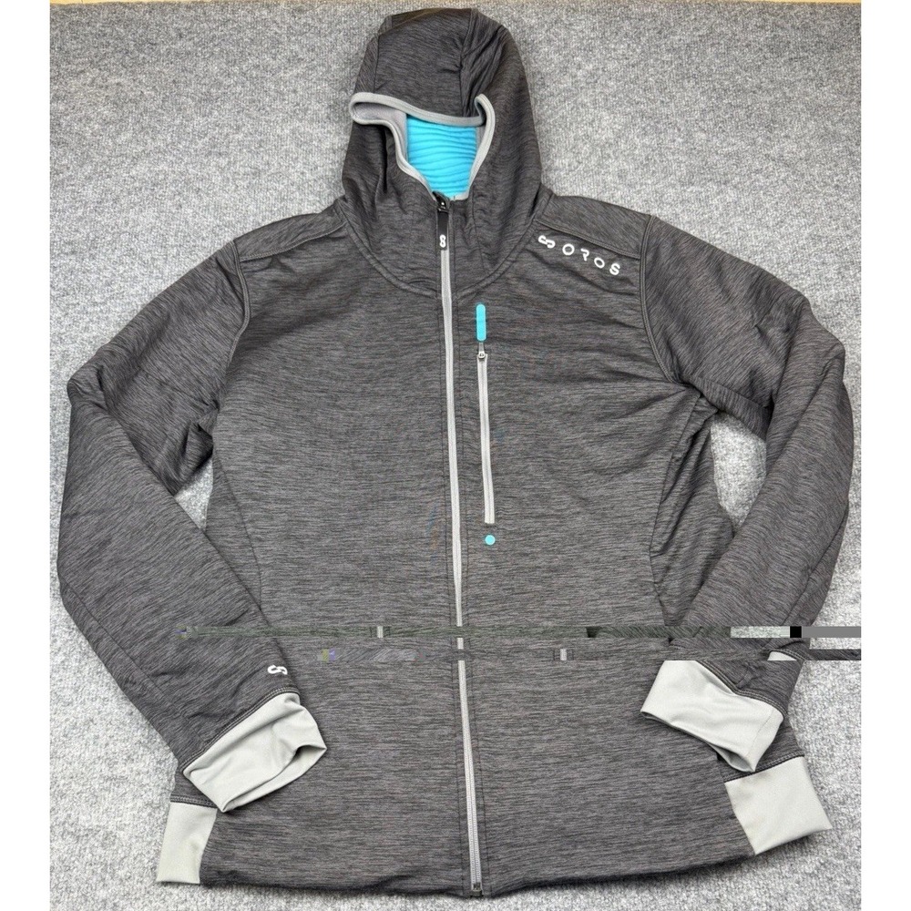 OROS Men’s Large Insulated Jacket SOLARCORE Full Zip Hoodie Gray Blue Outdoor